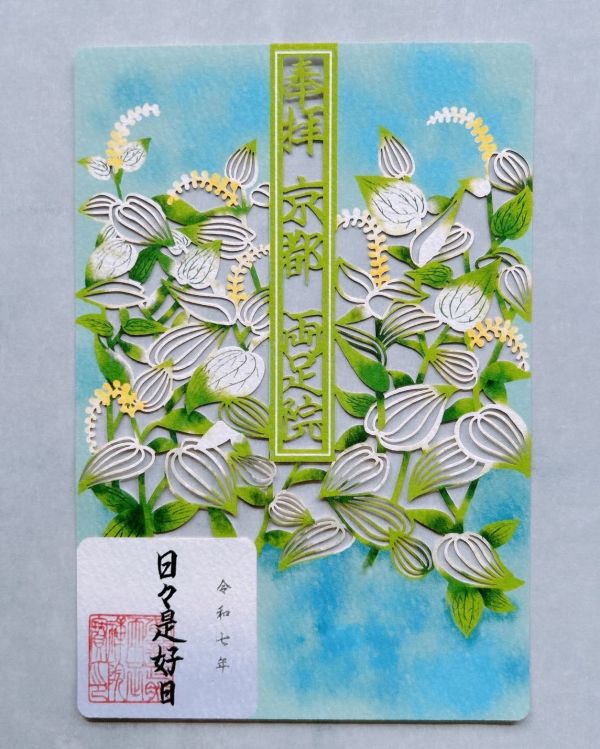 日本 京都 兩足院 / 两足院 絕美御朱印 / 稀有蕾絲半夏生御守 