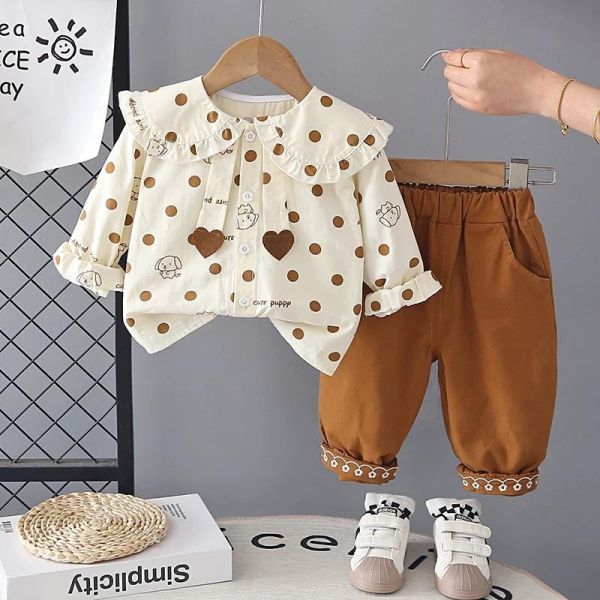 小狗點點襯衫套裝 