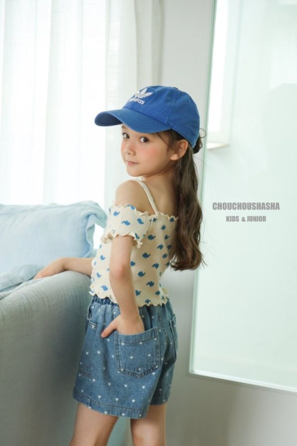Chouchou Shasha  心形牛仔短褲 