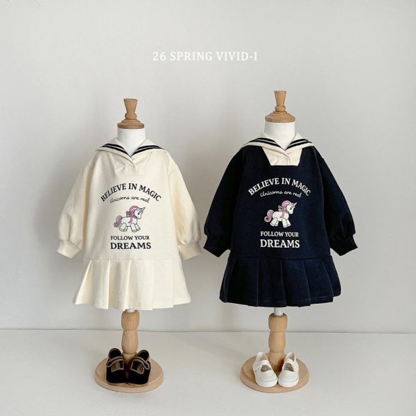 正韓-獨角獸百褶洋裝(VIVID) 