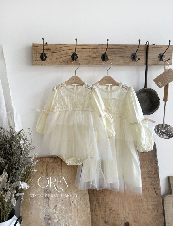 Oren(Hi Bye) 公主刺繡紗洋裝 
