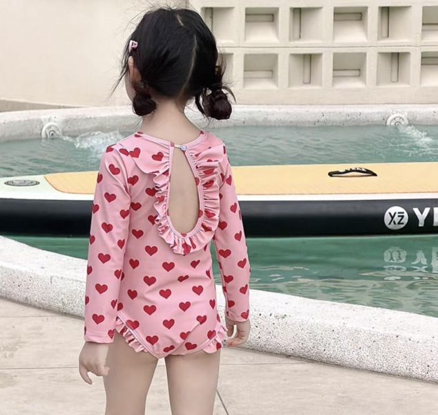 美背愛心連身泳衣（含泳帽） 