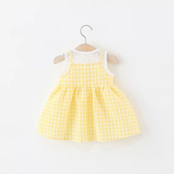 假兩件格子小花洋裝（含包包） 