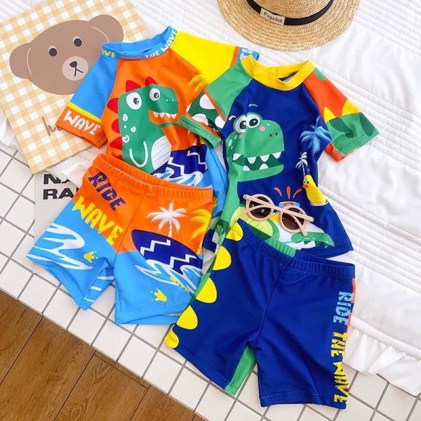 恐龍兩件式泳衣（含泳帽） 