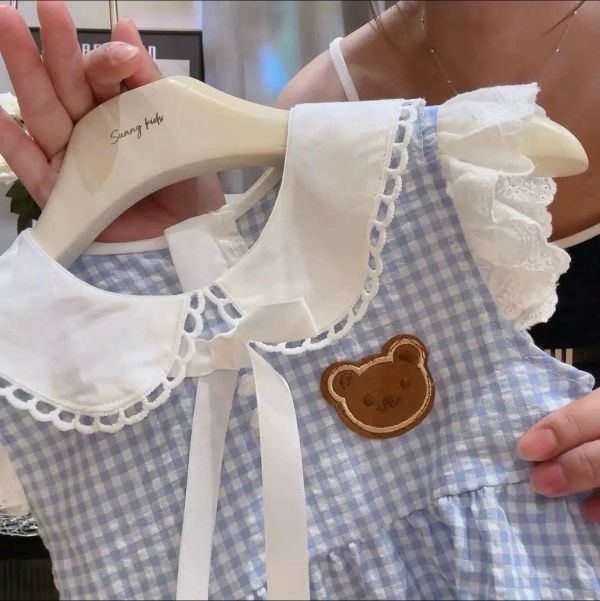 小熊格子裙 