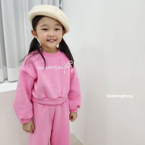 LALA BONGBONG珍珠絲帶上衣 