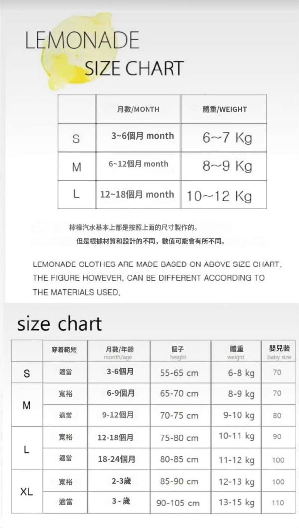 LEMONADE 超人連身衣 