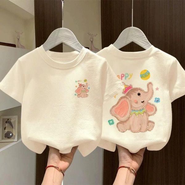 純棉雙面塗鴉小象短T 