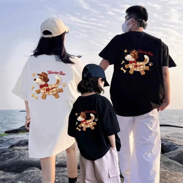 純棉領結狗親子裝 