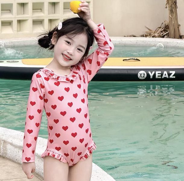 美背愛心連身泳衣（含泳帽） 