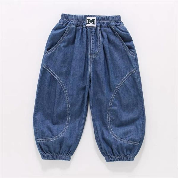 牛仔束口寬褲 