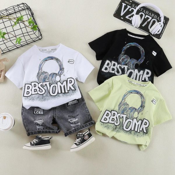 帥氣風耳機短袖套裝 