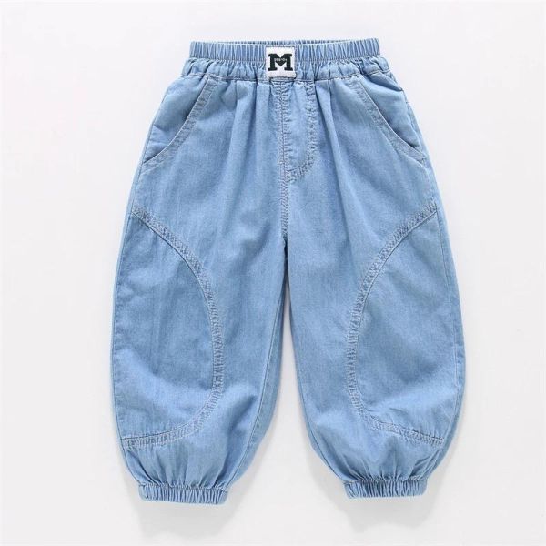 牛仔束口寬褲 