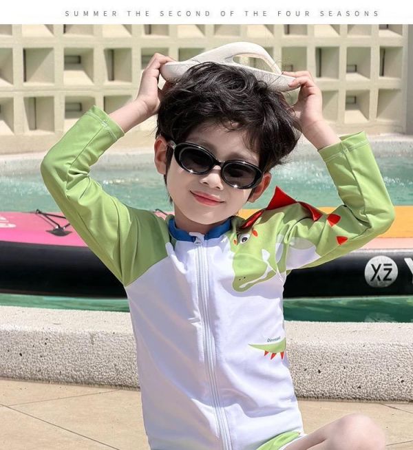 兩件式長袖速乾泳衣（含泳帽） 