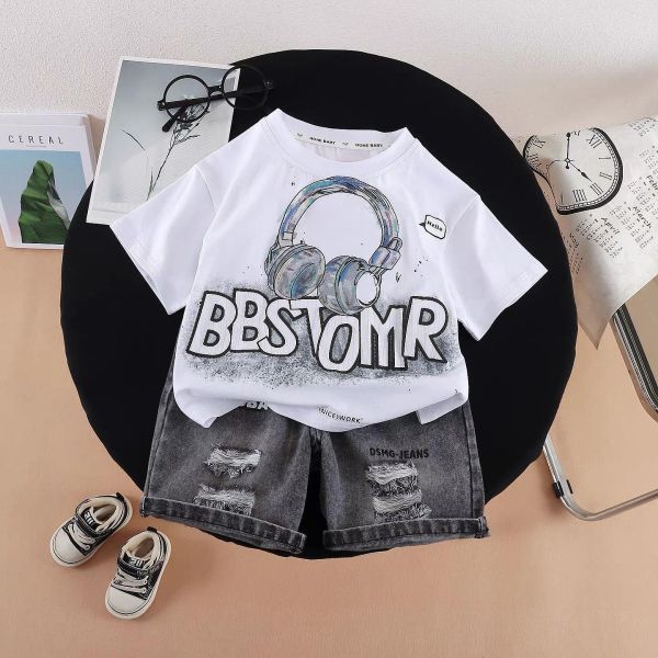 帥氣風耳機短袖套裝 