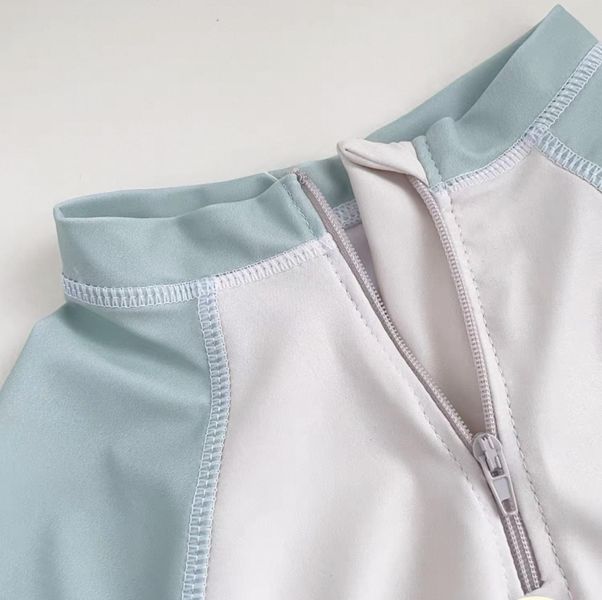 鯊魚恐龍長袖防曬兩件式泳衣（含泳帽） 