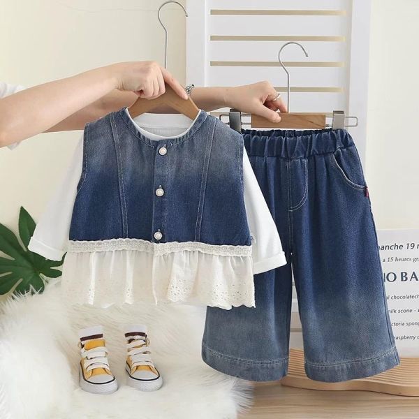 牛仔背心三件組套裝 