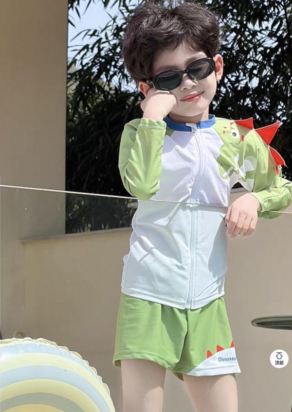 兩件式長袖速乾泳衣（含泳帽） 