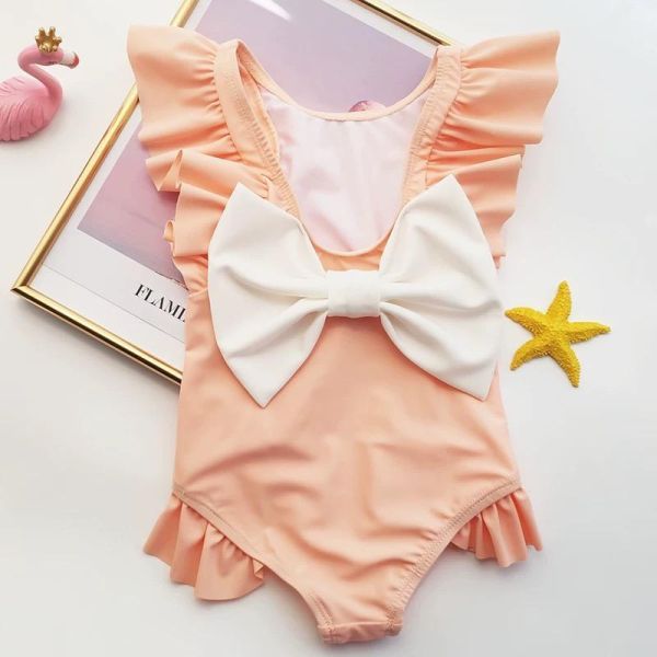 後背立體蝴蝶結連身泳衣 