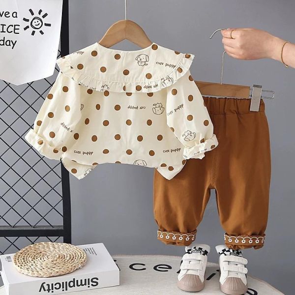 小狗點點襯衫套裝 
