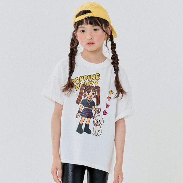 FORKCHIPS 女孩牽狗T 