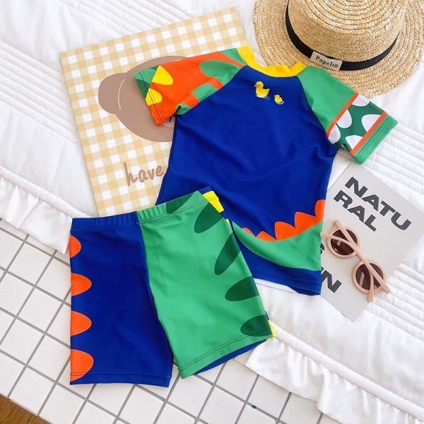 恐龍兩件式泳衣（含泳帽） 