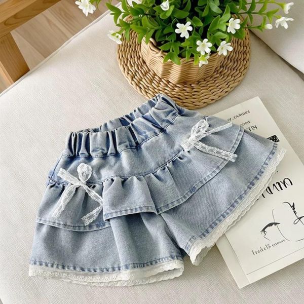 蝴蝶結牛仔褲裙 