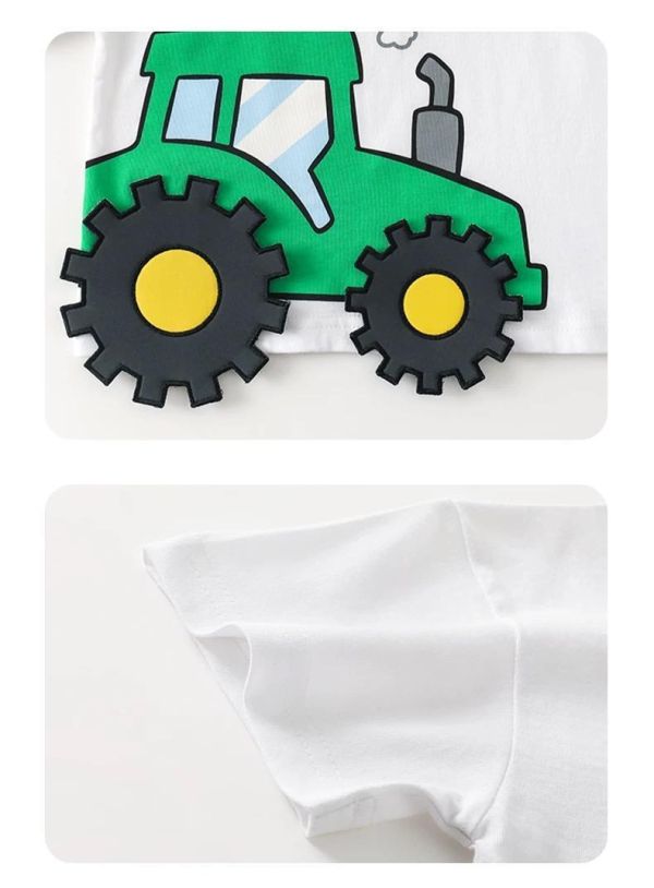 純棉立體工程車短T 