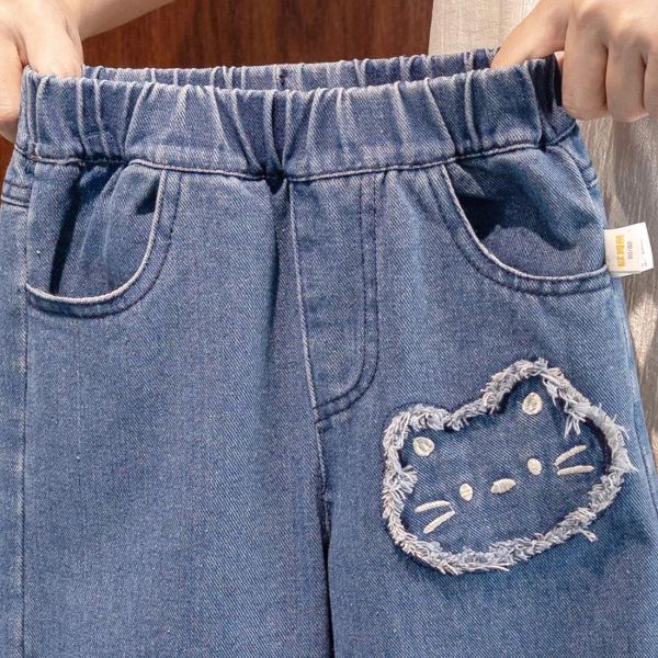 貓咪直筒牛仔褲 