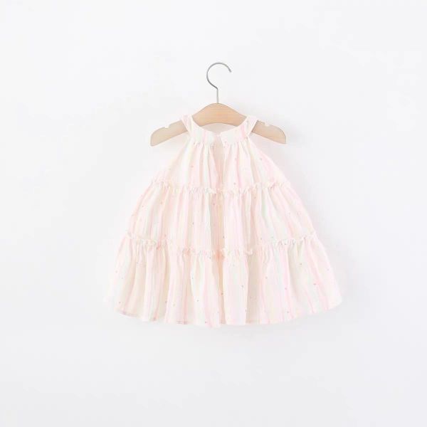 繽紛小愛心小星削肩洋裝（含髮夾） 