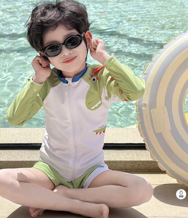 兩件式長袖速乾泳衣（含泳帽） 