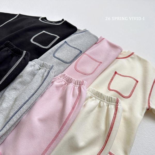 正韓-立體縫線口袋短褲套裝(VIVID) 