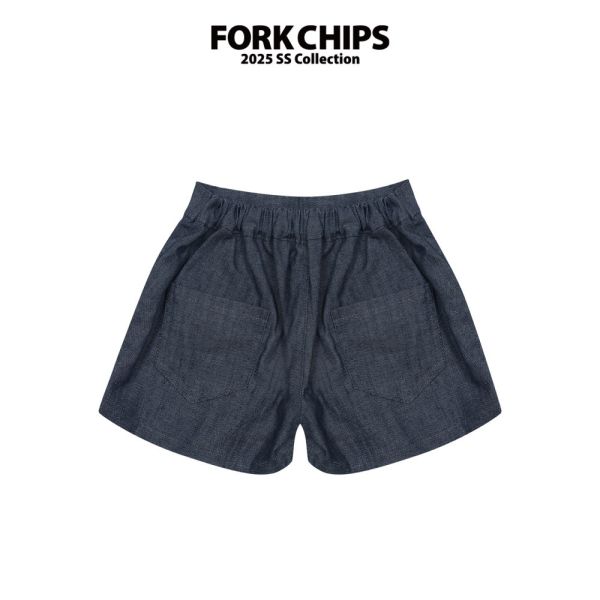 FORKCHIPS 側蝴蝶結牛仔褲裙 