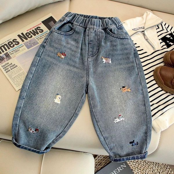 刺繡狗狗牛仔褲 