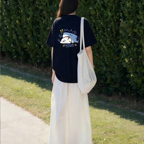 純棉鯊魚狗寬鬆短T 