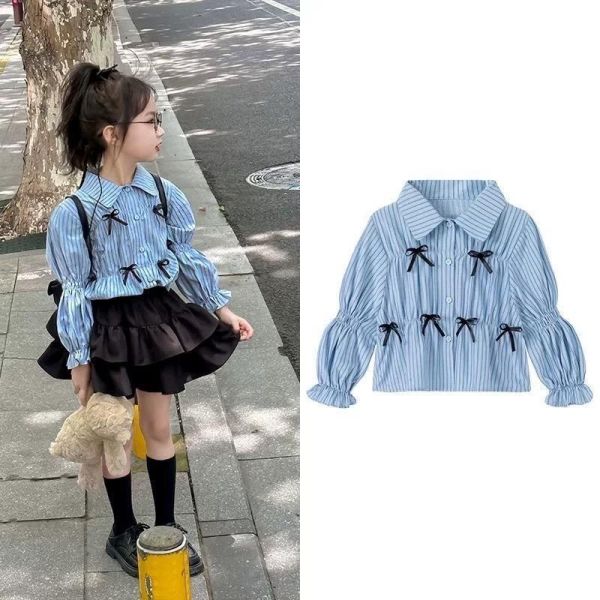 蝴蝶結襯衫短裙套裝 