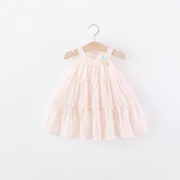 繽紛小愛心小星削肩洋裝（含髮夾） 