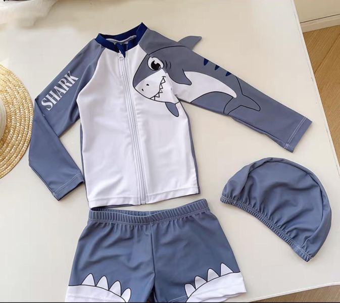 兩件式長袖速乾泳衣（含泳帽） 