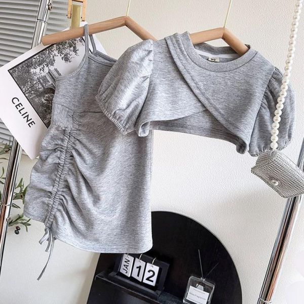 抽繩兩件式背心裙 