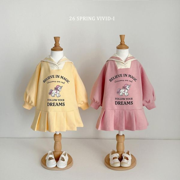 正韓-獨角獸百褶洋裝(VIVID) 