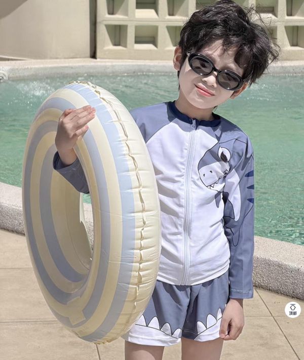 兩件式長袖速乾泳衣（含泳帽） 