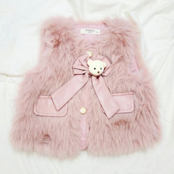 DAILY SHOP 小熊絲帶毛背心 