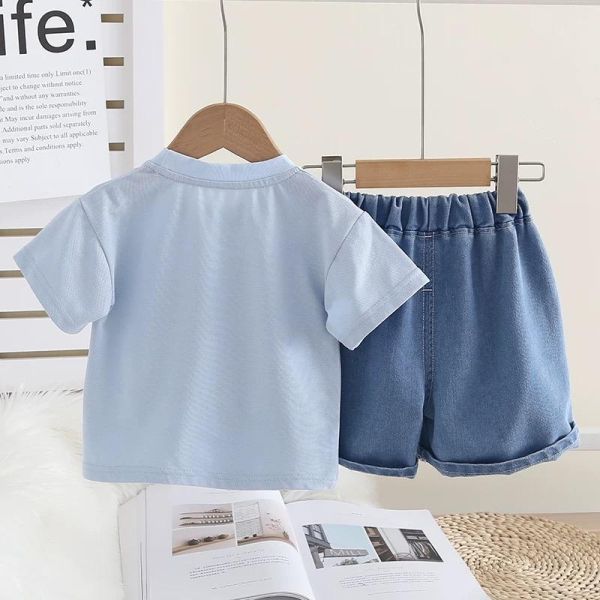 口袋貓咪短袖套裝 