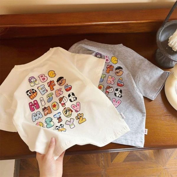 純棉卡通英文字母短袖T 