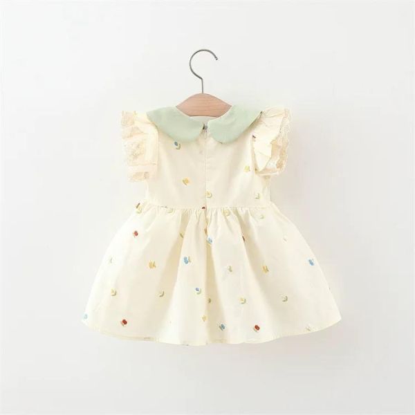 蝴蝶結刺繡花花洋裝 