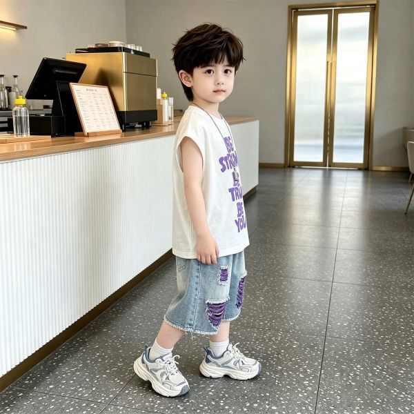 潮版無袖勵志套裝 