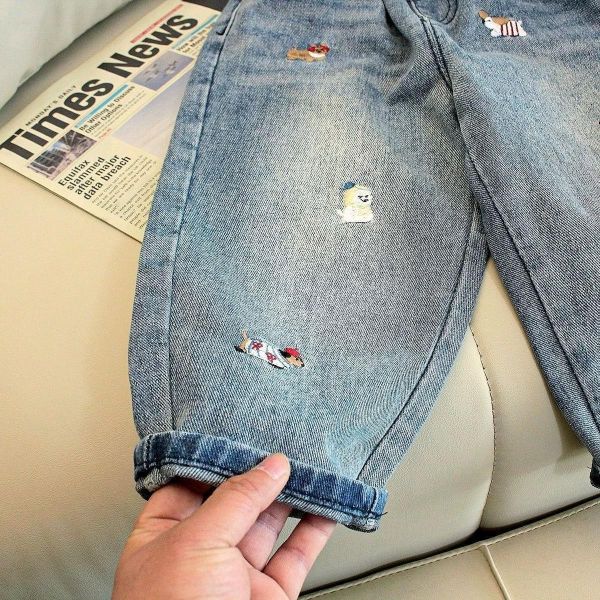 刺繡狗狗牛仔褲 