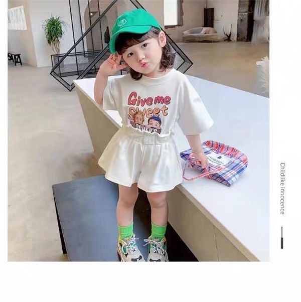 甜美巧克力兩件式褲裙套裝 