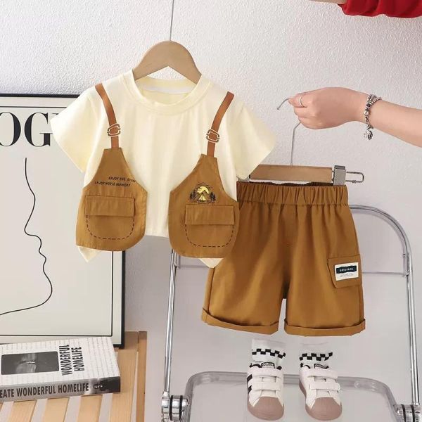 韓版假兩件馬甲套裝 