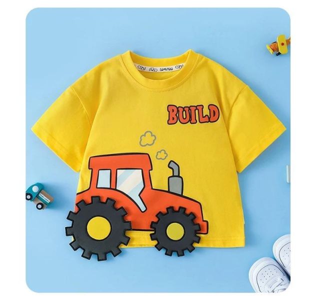 純棉立體工程車短T 